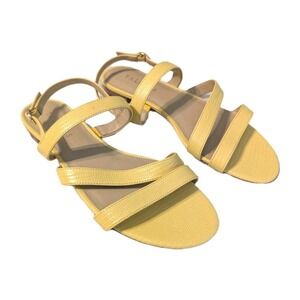Talbots Women's Keri Multi Strap Flat Sandals Genuine Leather Yellow Sz 8 *READ*